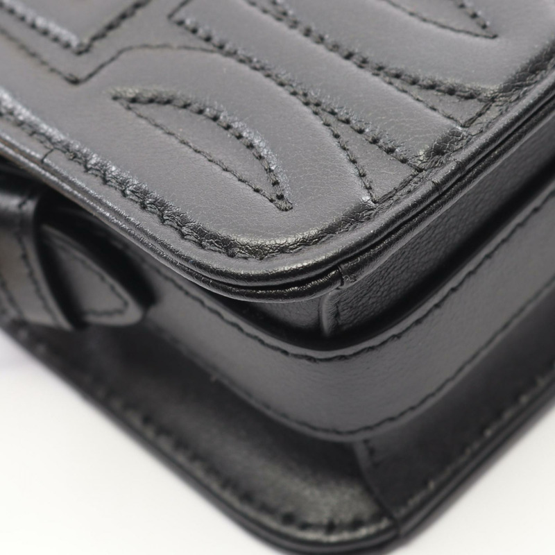 Christian Dior Miss Dior 黑色皮革單肩手提包，二手女款-4