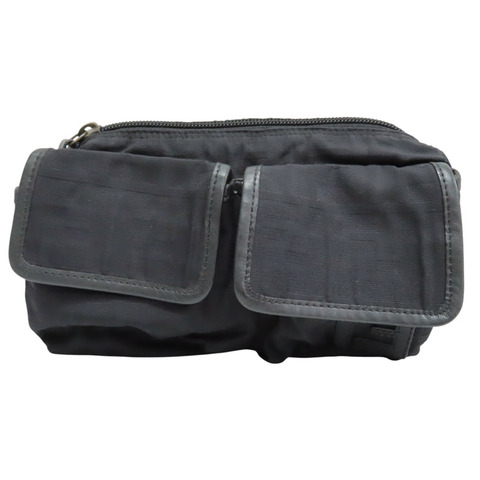 黑色 帆布 Zucca腰包 肩背包【FENDI 芬迪】 7VA149