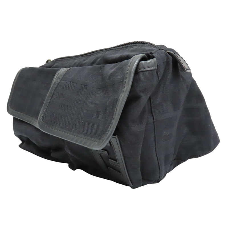 黑色 帆布 Zucca腰包 肩背包【FENDI 芬迪】 7VA149-2