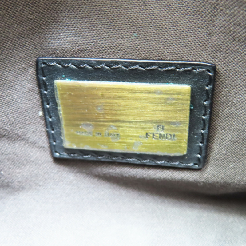 黑色 帆布 Zucca腰包 肩背包【FENDI 芬迪】 7VA149-7