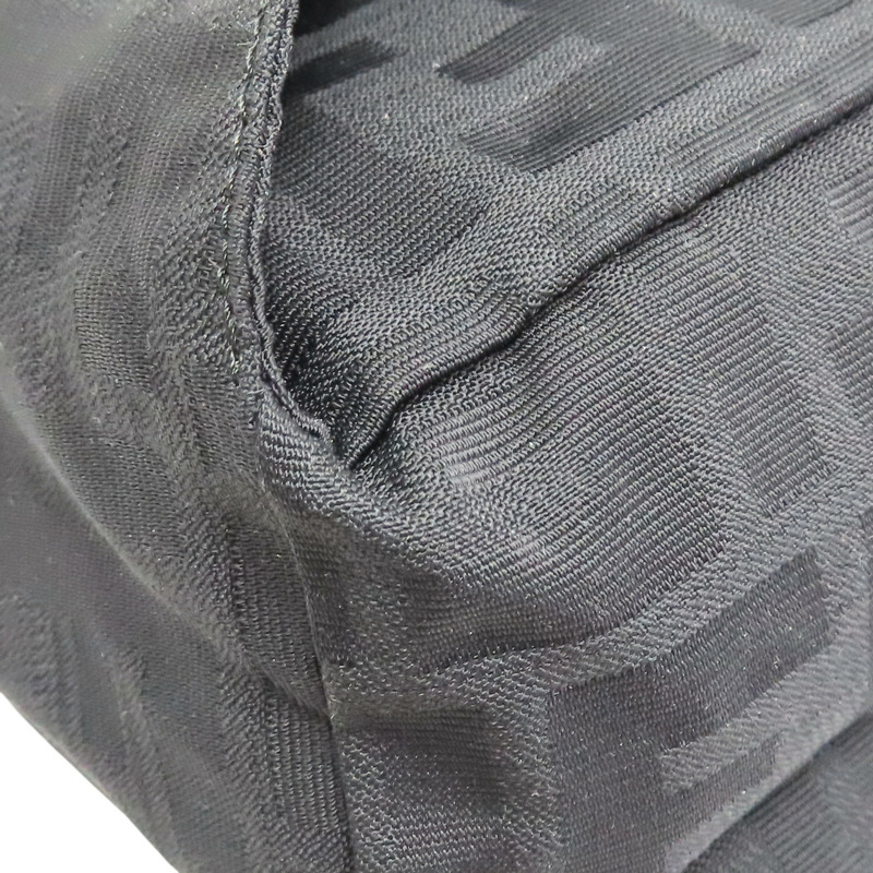 黑色 帆布 Zucca腰包 肩背包【FENDI 芬迪】 7VA149-11