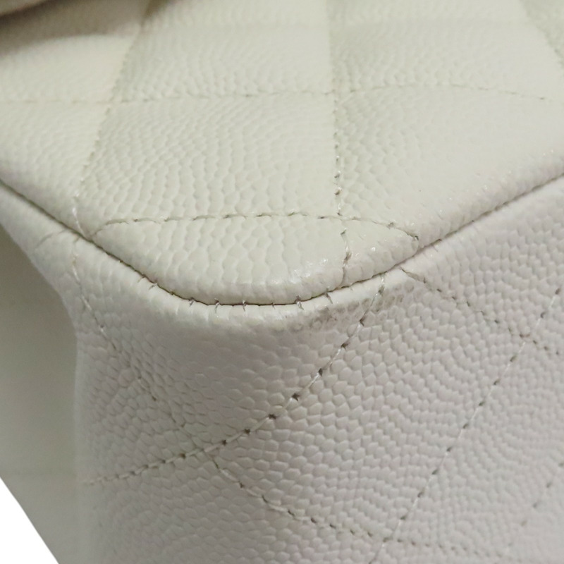 白色 荔枝紋牛皮 Classic Flap 25 肩背包 金扣【CHANEL 香奈兒】 A01112-11