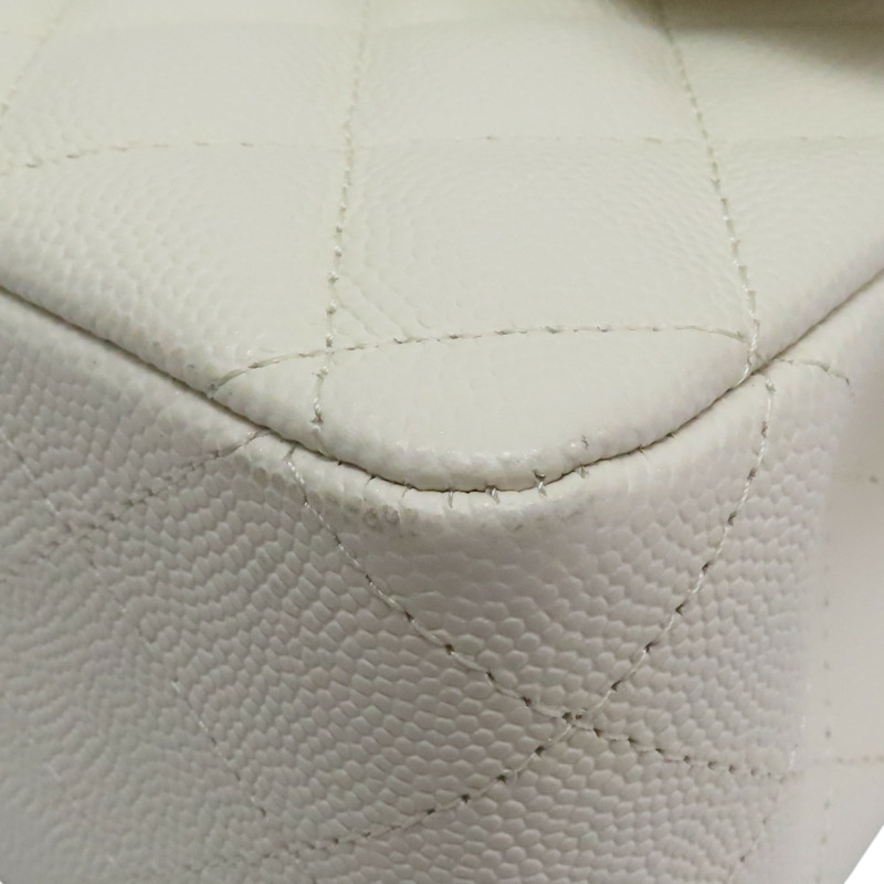 白色 荔枝紋牛皮 Classic Flap 25 肩背包 金扣【CHANEL 香奈兒】 A01112-12