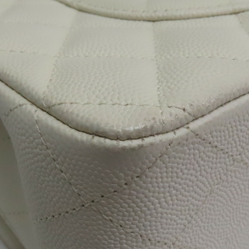 白色 荔枝紋牛皮 Classic Flap 25 肩背包 金扣【CHANEL 香奈兒】 A01112-13