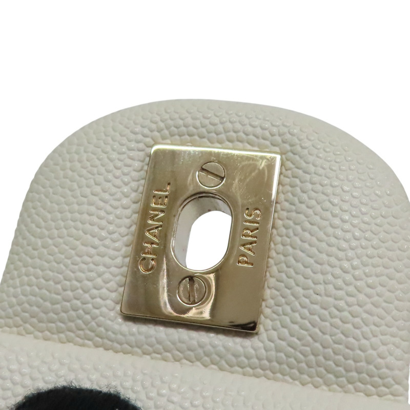 白色 荔枝紋牛皮 Classic Flap 25 肩背包 金扣【CHANEL 香奈兒】 A01112-15