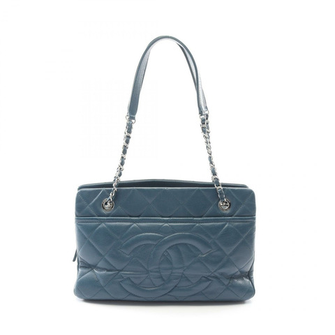 香奈兒 (CHANEL) Matelasse Jumbo COCO Mark 肩背手提包，綠色皮革，二手，SHW 女款