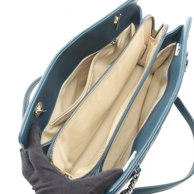 香奈兒 (CHANEL) Matelasse Jumbo COCO Mark 肩背手提包，綠色皮革，二手，SHW 女款-2