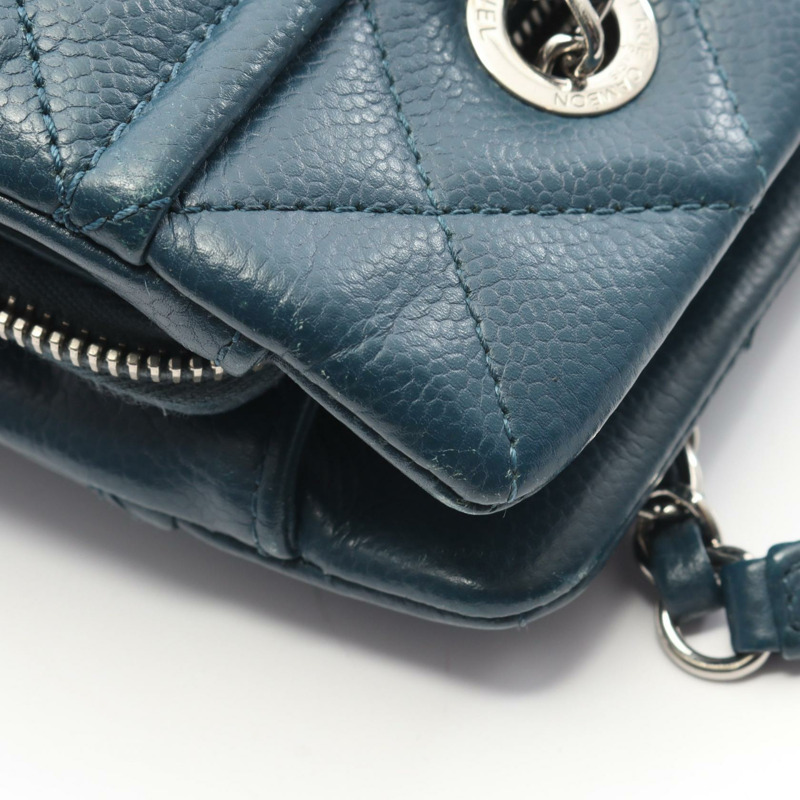 香奈兒 (CHANEL) Matelasse Jumbo COCO Mark 肩背手提包，綠色皮革，二手，SHW 女款-7