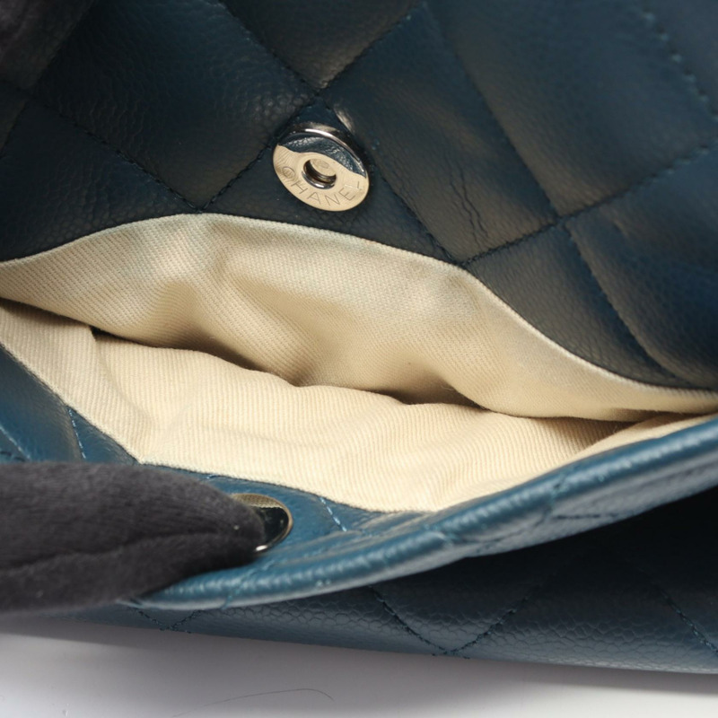 香奈兒 (CHANEL) Matelasse Jumbo COCO Mark 肩背手提包，綠色皮革，二手，SHW 女款-10