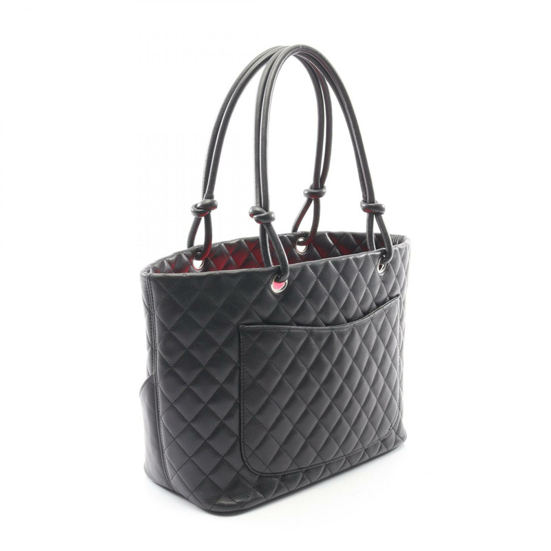 香奈兒 Cambon 系列大號托特包 A25169 皮革 黑白 二手 女士 SHW-1