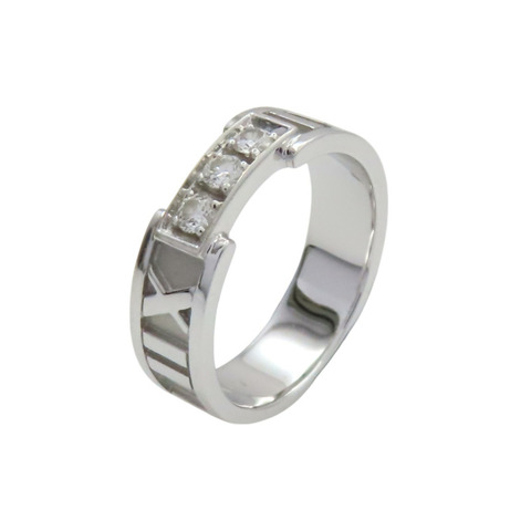 18K白金 3PD鑽石 ATLAS 戒指【Tiffany & Co 蒂芬妮】