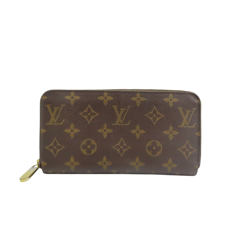 棕色 原花帆布 Zippy 拉鍊長夾【LOUIS VUITTON LV 路易威登】 M41896-0