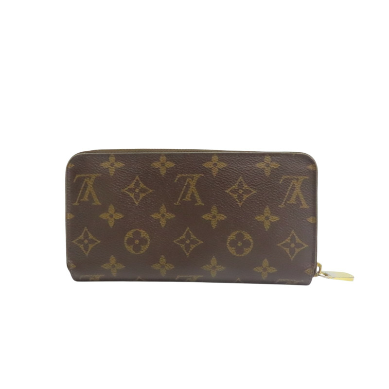 棕色 原花帆布 Zippy 拉鍊長夾【LOUIS VUITTON LV 路易威登】 M41896-1