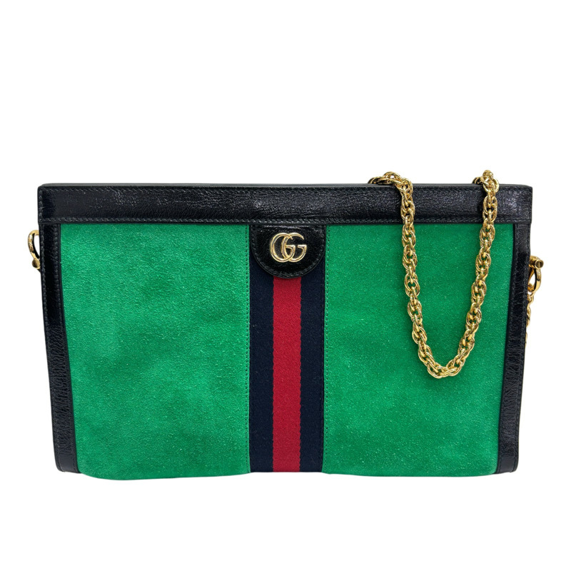 綠色 絨布 Ophidia 鏈帶斜背包 【GUCCI 古馳】 503876-0