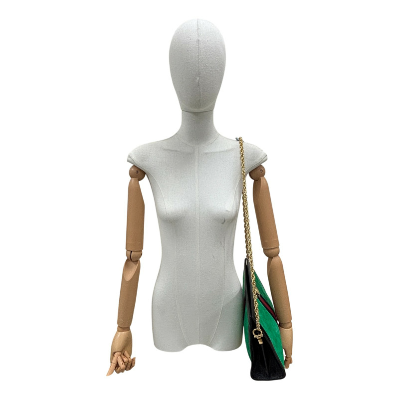 綠色 絨布 Ophidia 鏈帶斜背包 【GUCCI 古馳】 503876-7
