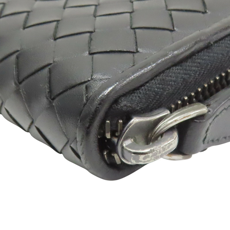 黑色 編織牛皮 Intrecciato 拉鏈長夾【BOTTEGA VENETA BV 寶緹嘉】 510643-12