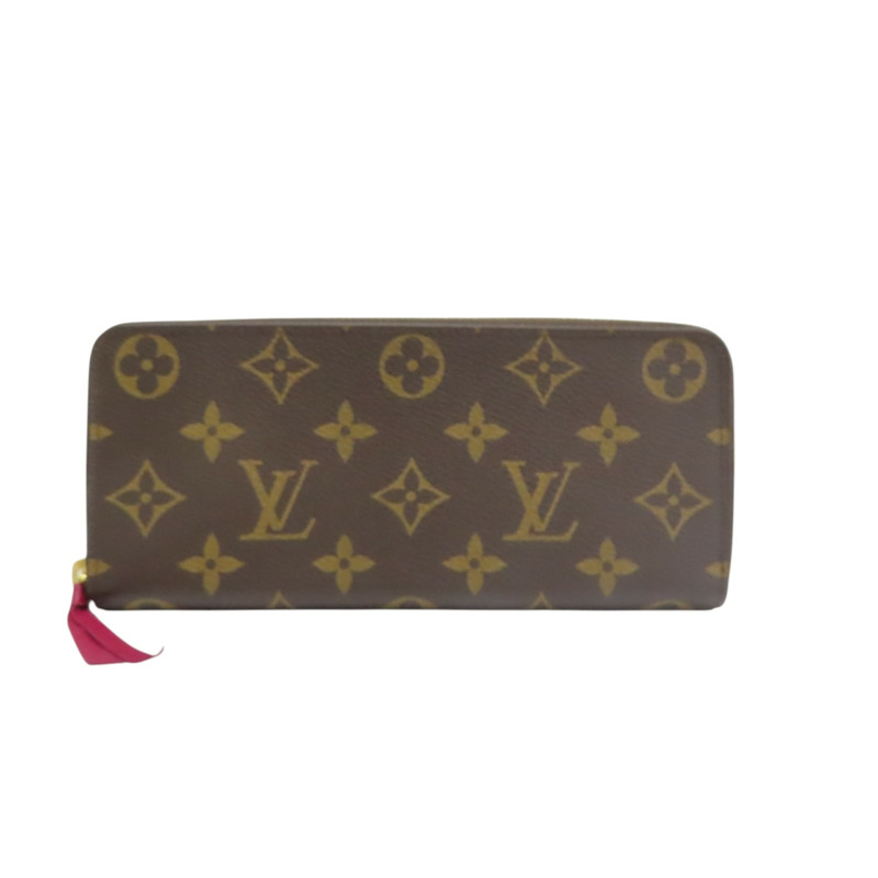 棕色 原花帆布 Clemence 拉鍊 長夾【LOUIS VUITTON LV 路易威登】 M60742-0