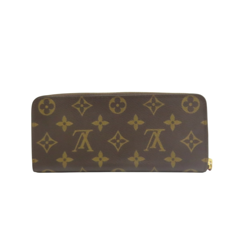 棕色 原花帆布 Clemence 拉鍊 長夾【LOUIS VUITTON LV 路易威登】 M60742-1