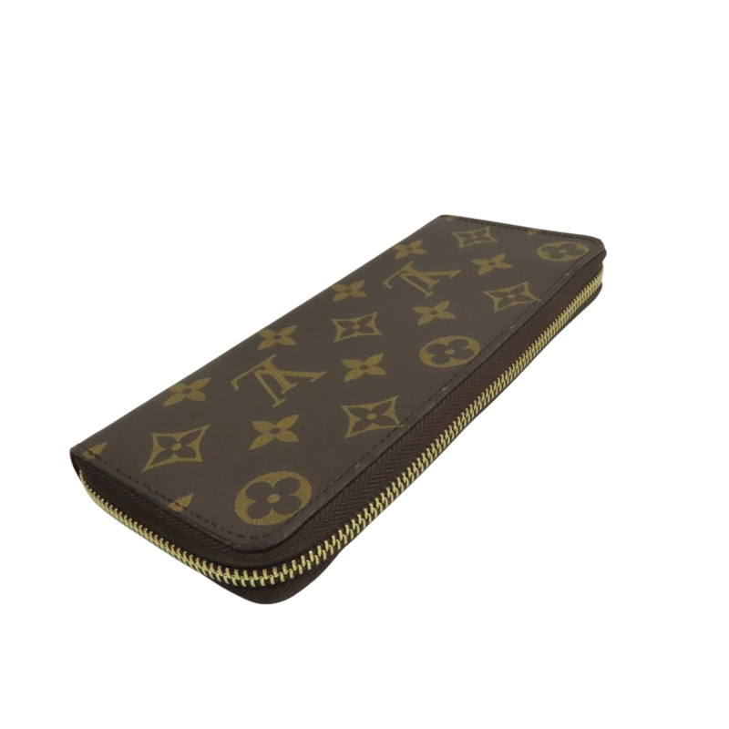 棕色 原花帆布 Clemence 拉鍊 長夾【LOUIS VUITTON LV 路易威登】 M60742-2