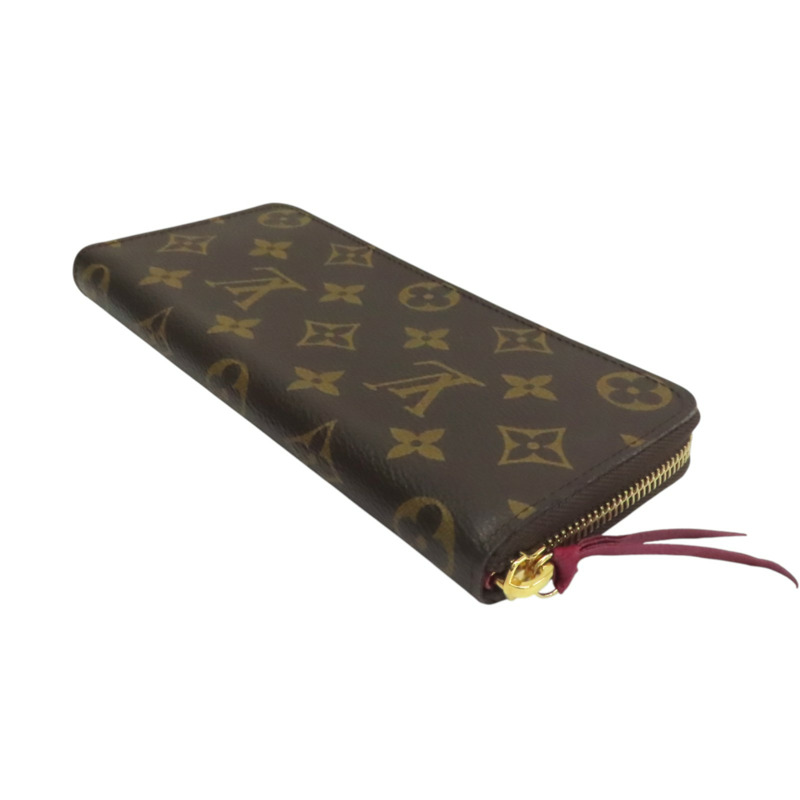 棕色 原花帆布 Clemence 拉鍊 長夾【LOUIS VUITTON LV 路易威登】 M60742-3