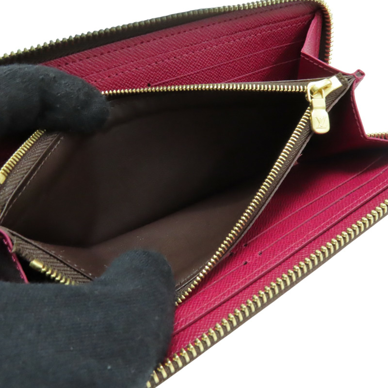 棕色 原花帆布 Clemence 拉鍊 長夾【LOUIS VUITTON LV 路易威登】 M60742-5
