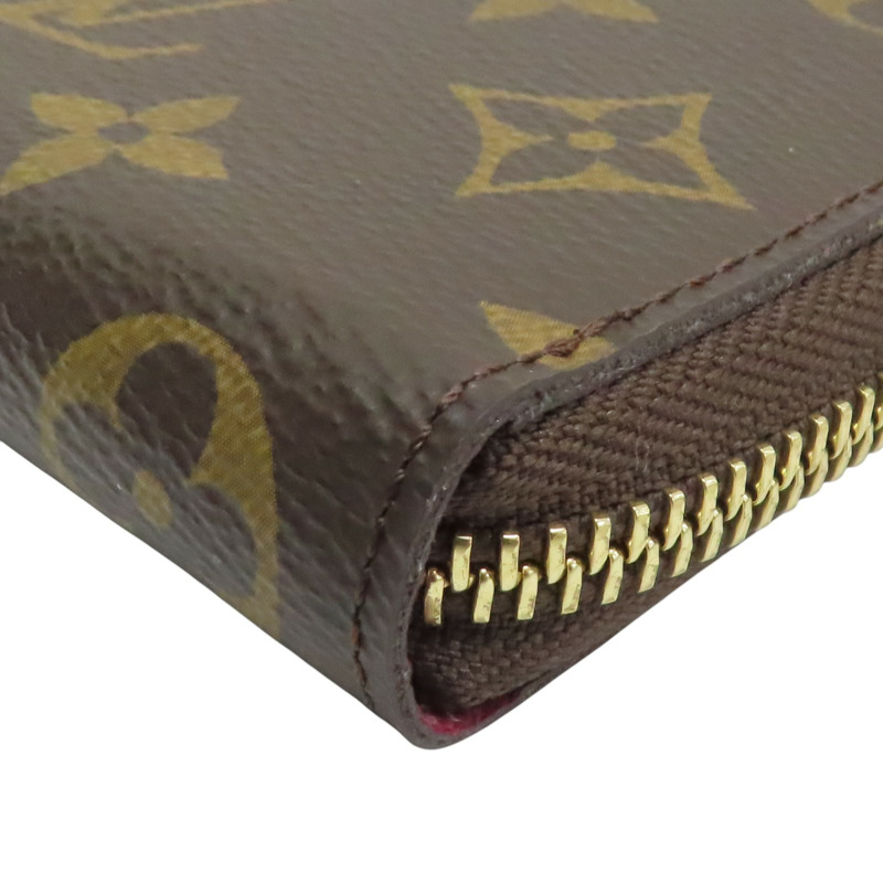 棕色 原花帆布 Clemence 拉鍊 長夾【LOUIS VUITTON LV 路易威登】 M60742-9