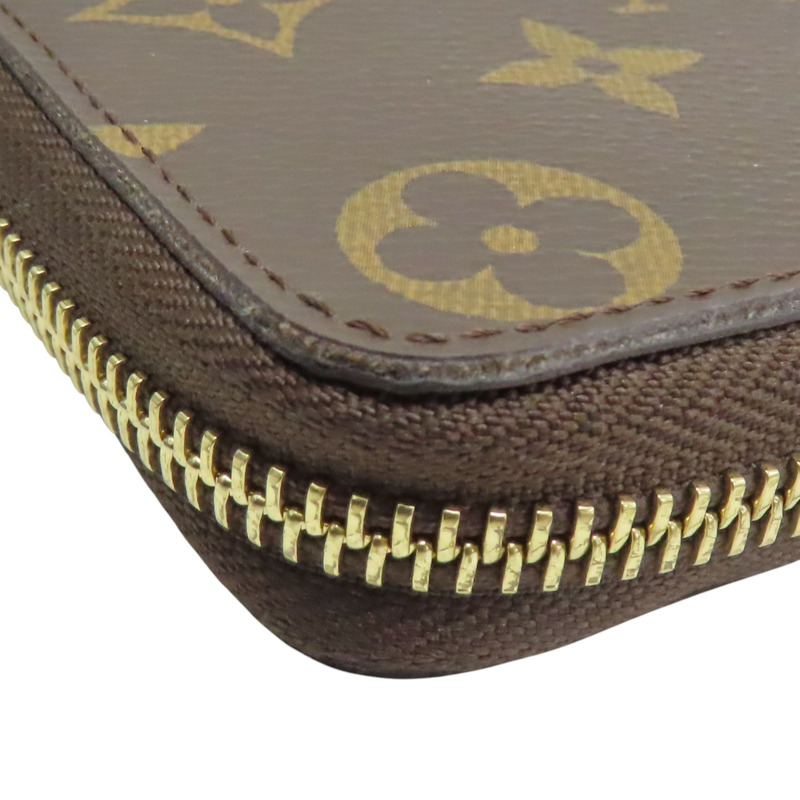 棕色 原花帆布 Clemence 拉鍊 長夾【LOUIS VUITTON LV 路易威登】 M60742-10