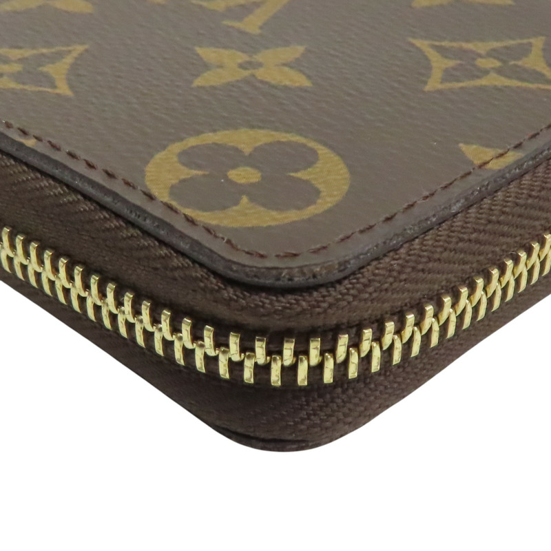 棕色 原花帆布 Clemence 拉鍊 長夾【LOUIS VUITTON LV 路易威登】 M60742-11