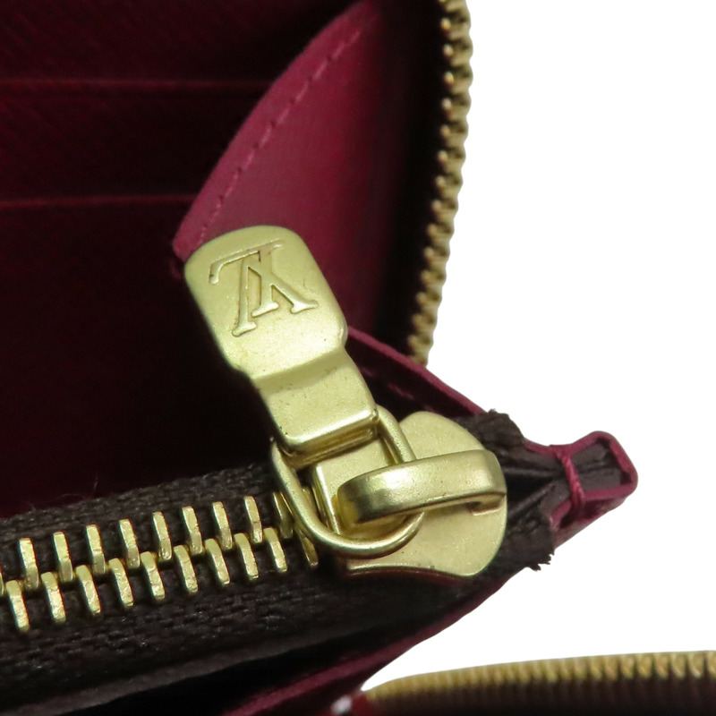 棕色 原花帆布 Clemence 拉鍊 長夾【LOUIS VUITTON LV 路易威登】 M60742-12