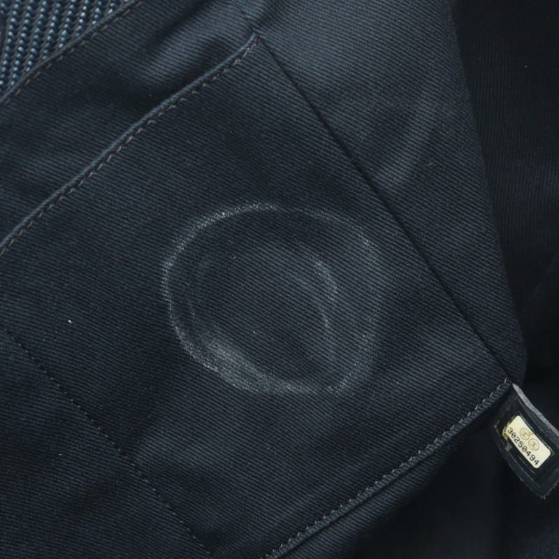 香奈兒 Deauville 肩鏈手提包,皮革草編,藍色海軍藍,二手,女士,金色五金-5