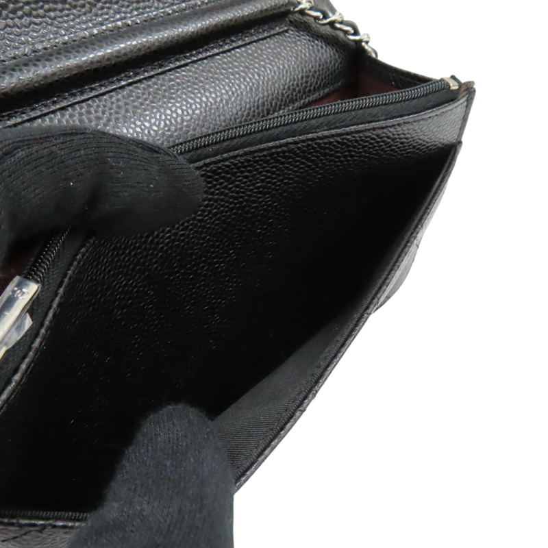 黑色 荔枝紋牛皮 鍊帶 WOC 肩背包【CHANEL 香奈兒】 AP0250-7