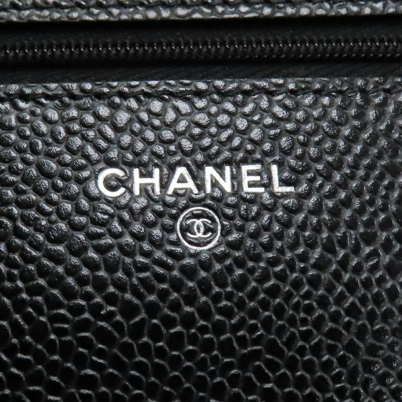 黑色 荔枝紋牛皮 鍊帶 WOC 肩背包【CHANEL 香奈兒】 AP0250-9