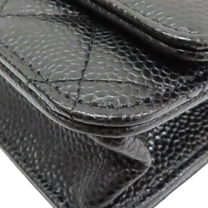 黑色 荔枝紋牛皮 鍊帶 WOC 肩背包【CHANEL 香奈兒】 AP0250-15