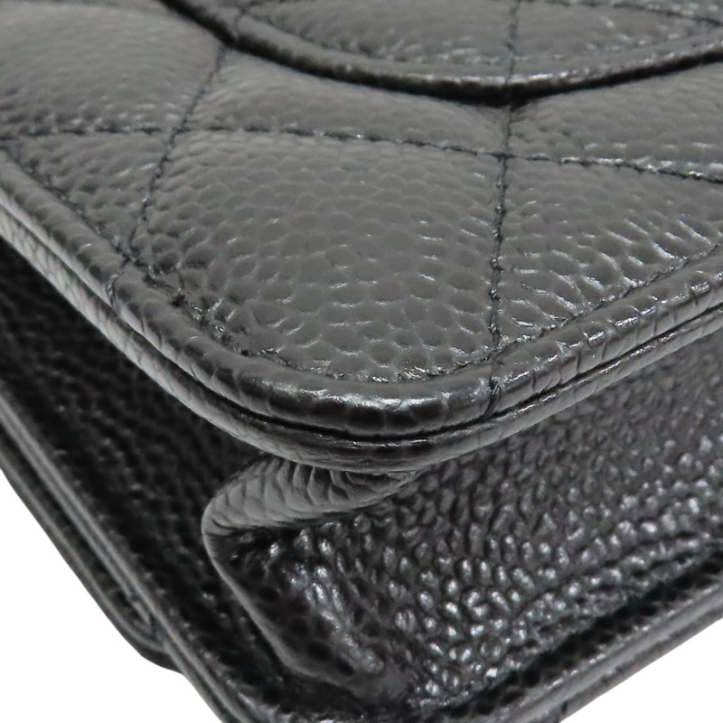 黑色 荔枝紋牛皮 鍊帶 WOC 肩背包【CHANEL 香奈兒】 AP0250-16