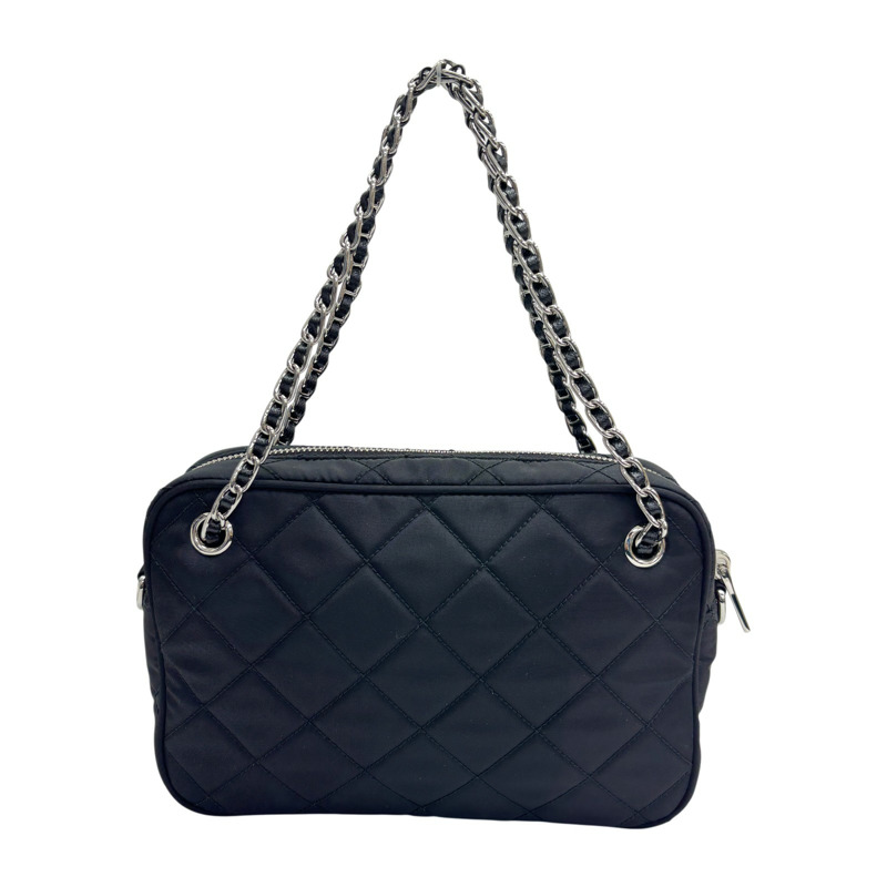 黑色 絎縫 尼龍 Tessuto Impuntu 兩用包 【PRADA 普拉達】 1BH910-2