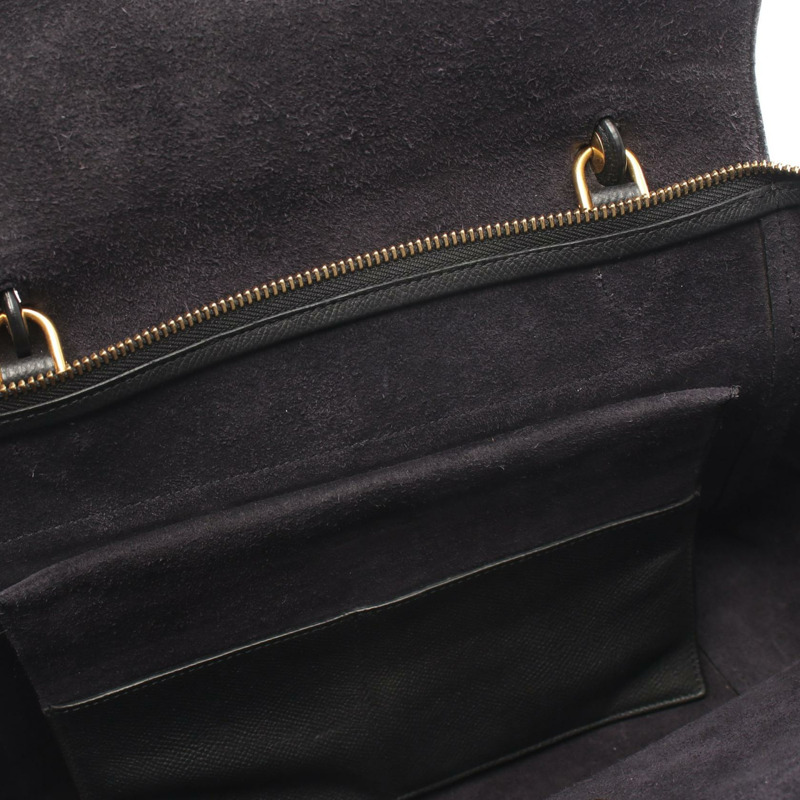 CELINE BELT MINI 單肩手提包 176103 黑色真皮二手女款-4