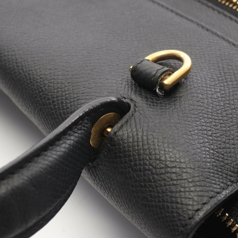 CELINE BELT MINI 單肩手提包 176103 黑色真皮二手女款-7