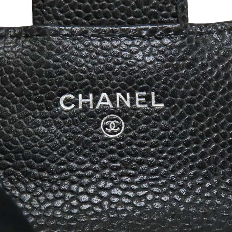 黑色 荔枝紋牛皮 名片夾 卡夾 銀扣【CHANEL 香奈兒】 AP0214-6