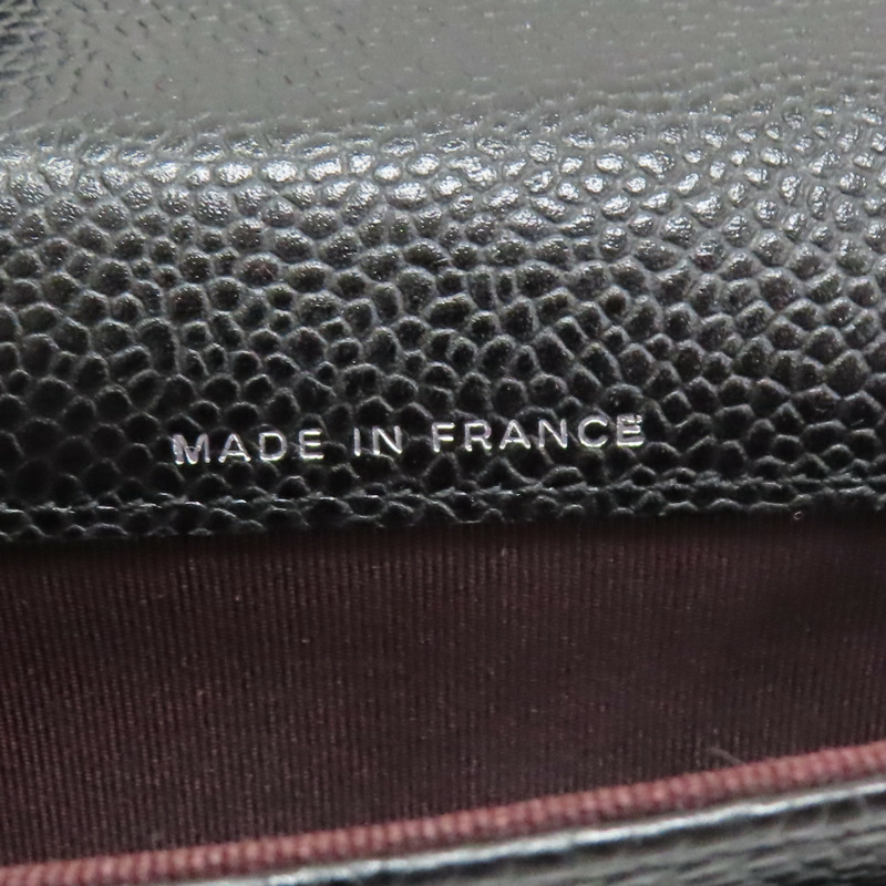 黑色 荔枝紋牛皮 名片夾 卡夾 銀扣【CHANEL 香奈兒】 AP0214-7