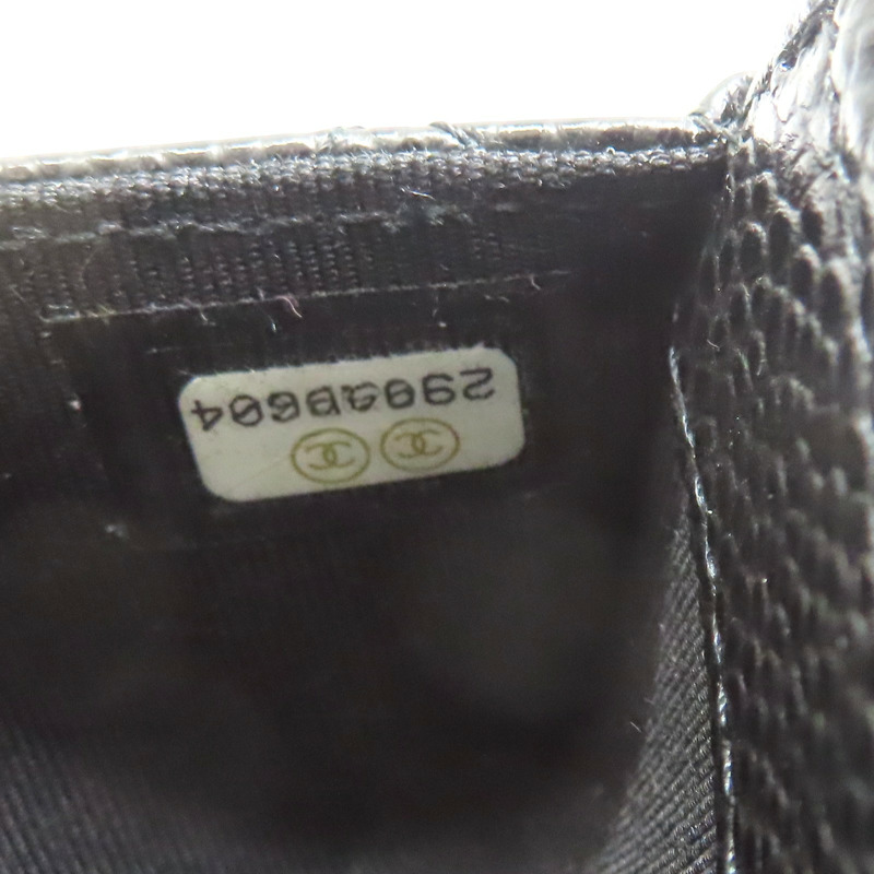 黑色 荔枝紋牛皮 名片夾 卡夾 銀扣【CHANEL 香奈兒】 AP0214-8