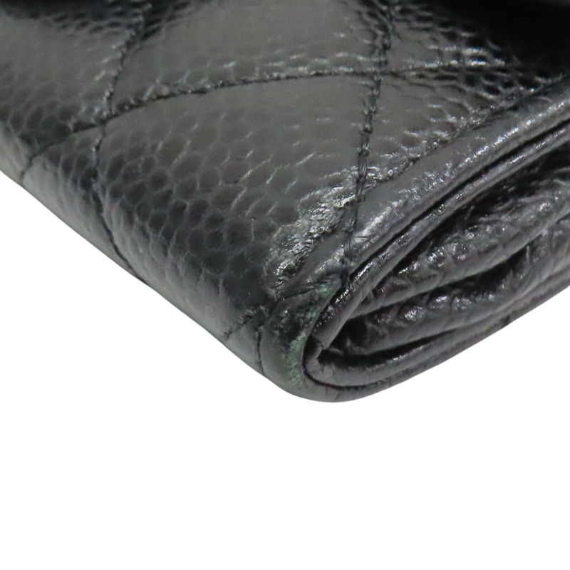 黑色 荔枝紋牛皮 名片夾 卡夾 銀扣【CHANEL 香奈兒】 AP0214-11