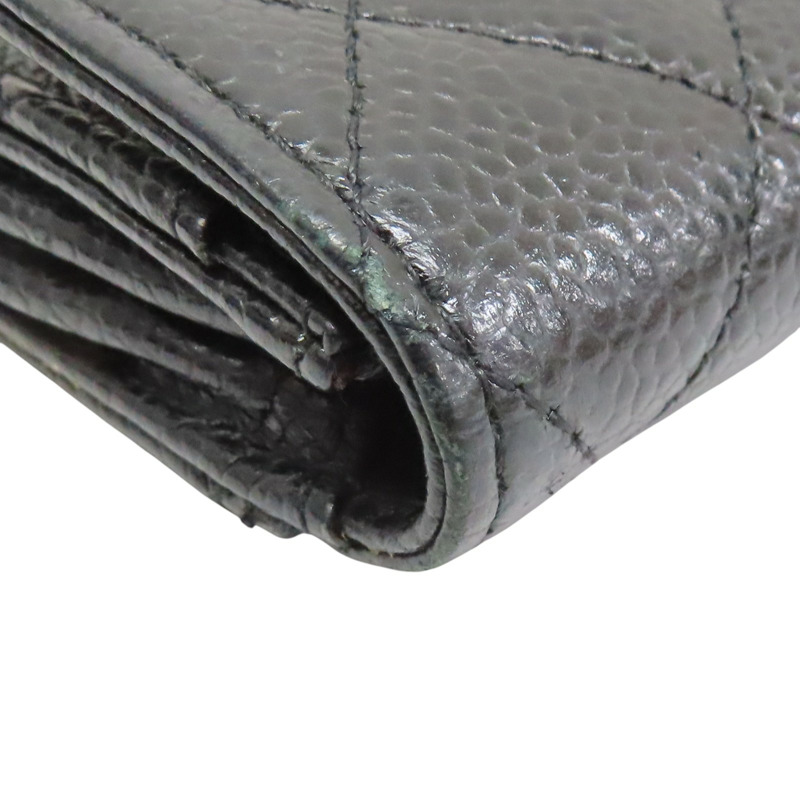 黑色 荔枝紋牛皮 名片夾 卡夾 銀扣【CHANEL 香奈兒】 AP0214-12