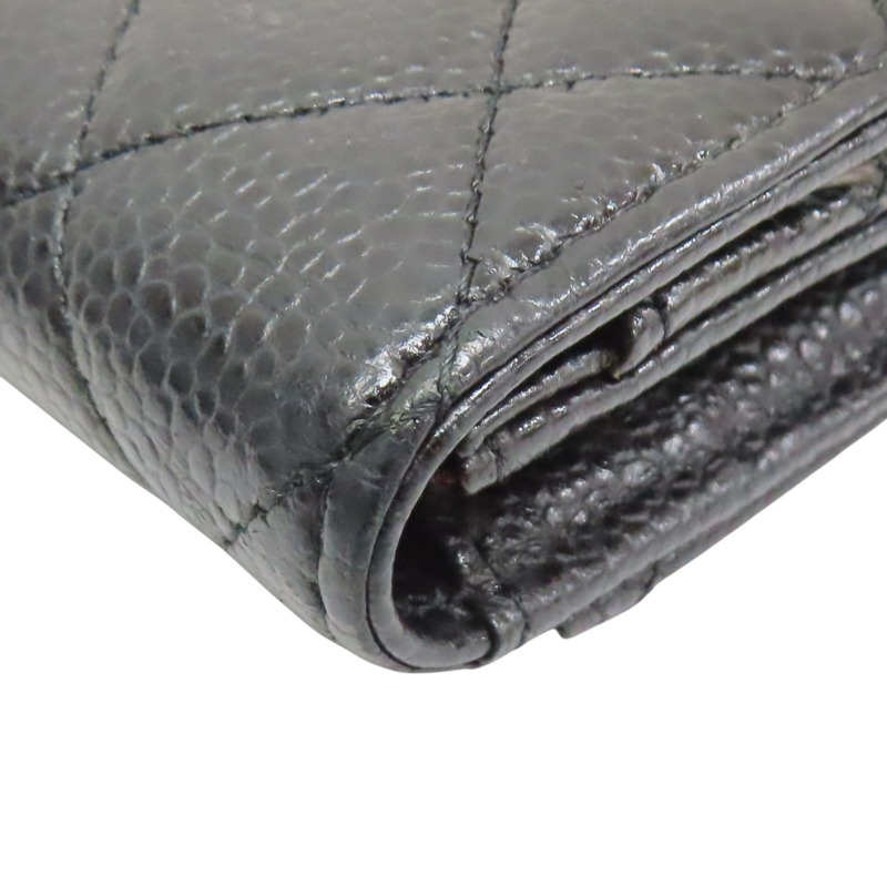 黑色 荔枝紋牛皮 名片夾 卡夾 銀扣【CHANEL 香奈兒】 AP0214-13