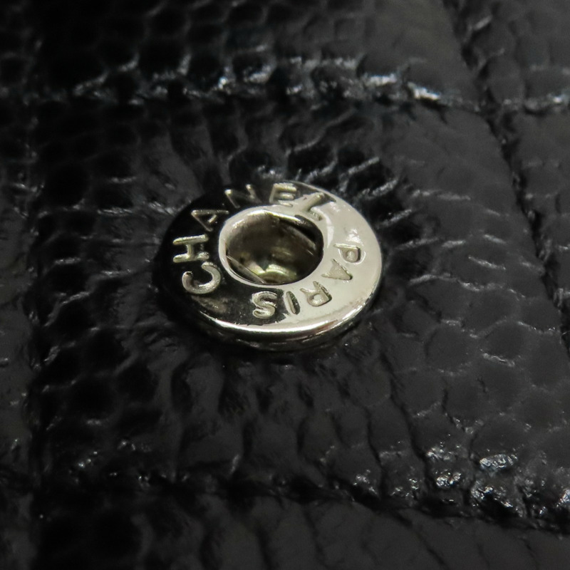 黑色 荔枝紋牛皮 名片夾 卡夾 銀扣【CHANEL 香奈兒】 AP0214-14