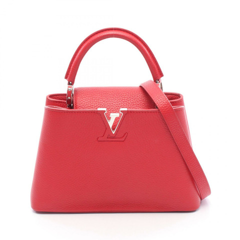 路易威登 Capucines BB 單肩斜背包 M94754 皮革 紅寶石色 二手