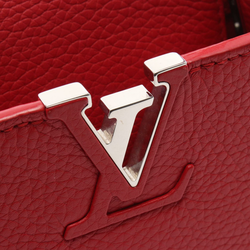 路易威登 Capucines BB 單肩斜背包 M94754 皮革 紅寶石色 二手-9