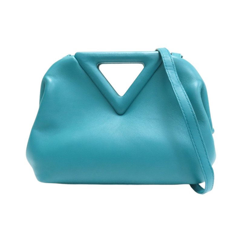 藍綠色 牛皮 Small Point 肩背包【BOTTEGA VENETA BV 寶緹嘉】 658476-0