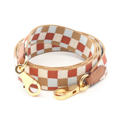 愛馬仕 Bandouliere Maxi Quadrille 肩帶皮革帆布金色五金二手 U