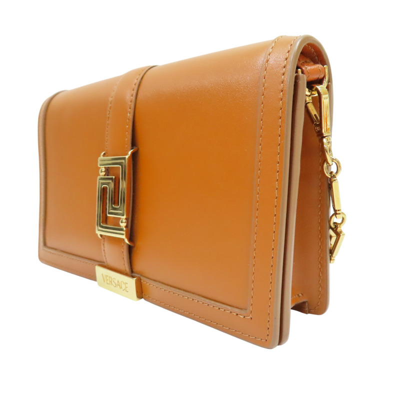 棕色 牛皮 Greca Goddess 肩背包【VERSACE 凡賽斯】 1007220-2