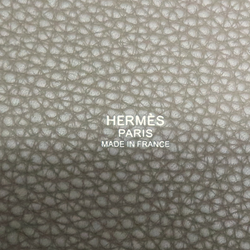 錫器灰色 Taurillon牛皮 Picotin Lock 22 手提包 X刻 銀扣【HERMES 愛馬仕】-7